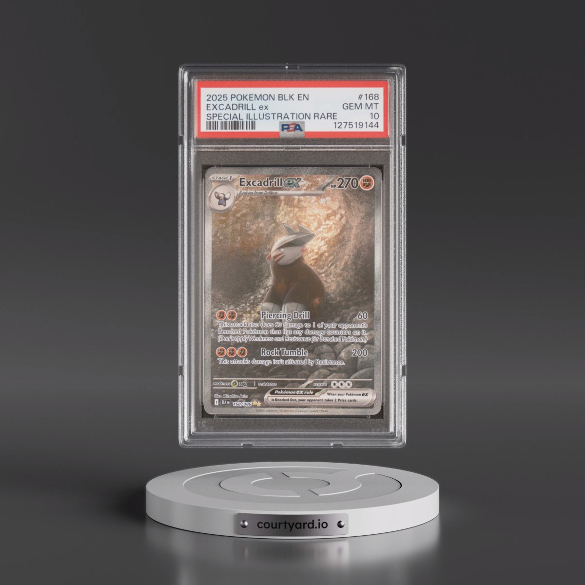 2025 Pokémon Blk EN-Black Bolt #168 Excadrill EX - Holo Special Illustration Rare (PSA 10 GEM MINT)