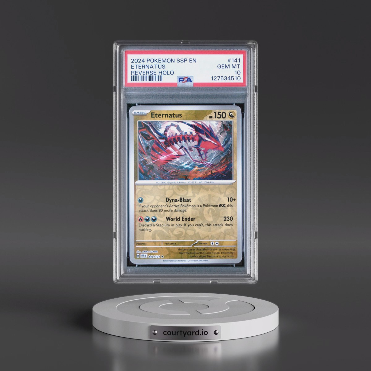 2024 Pokémon Ssp EN-Surging Sparks #141 Eternatus - Reverse Holo (PSA 10 GEM MINT)