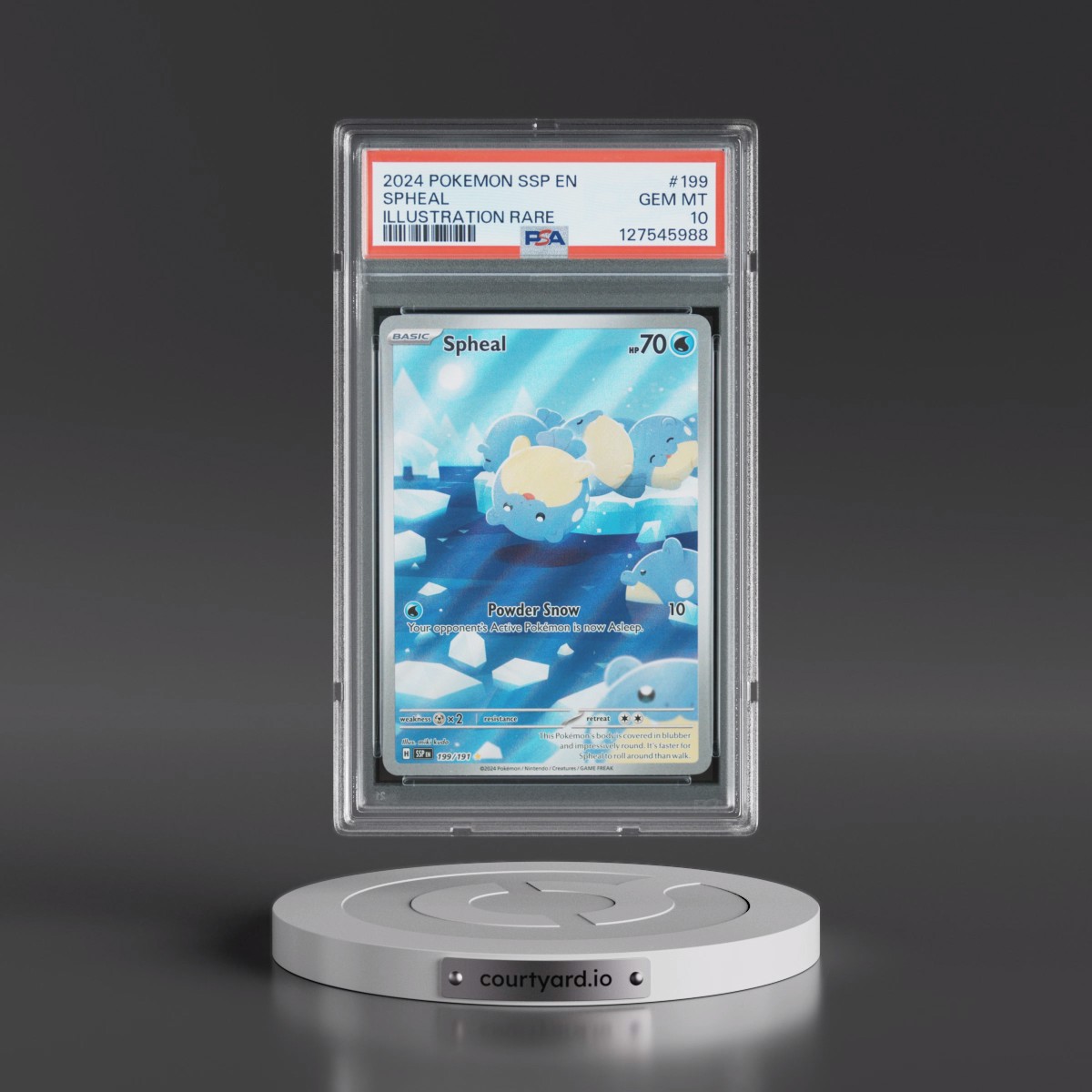 2024 Pokémon Ssp EN-Surging Sparks #199 Spheal - Illustration Rare (PSA 10 GEM MINT)