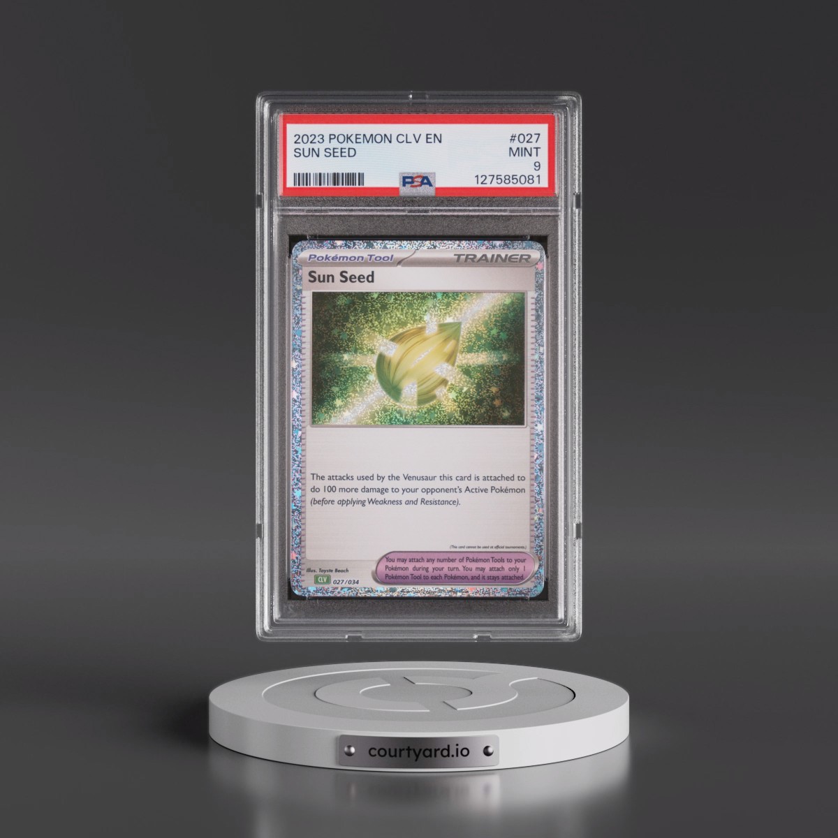 2023 Pokémon CLV-Trading Card Game Classic Venusaur & Lugia EX Deck #027 Sun Seed (PSA 9 MINT)