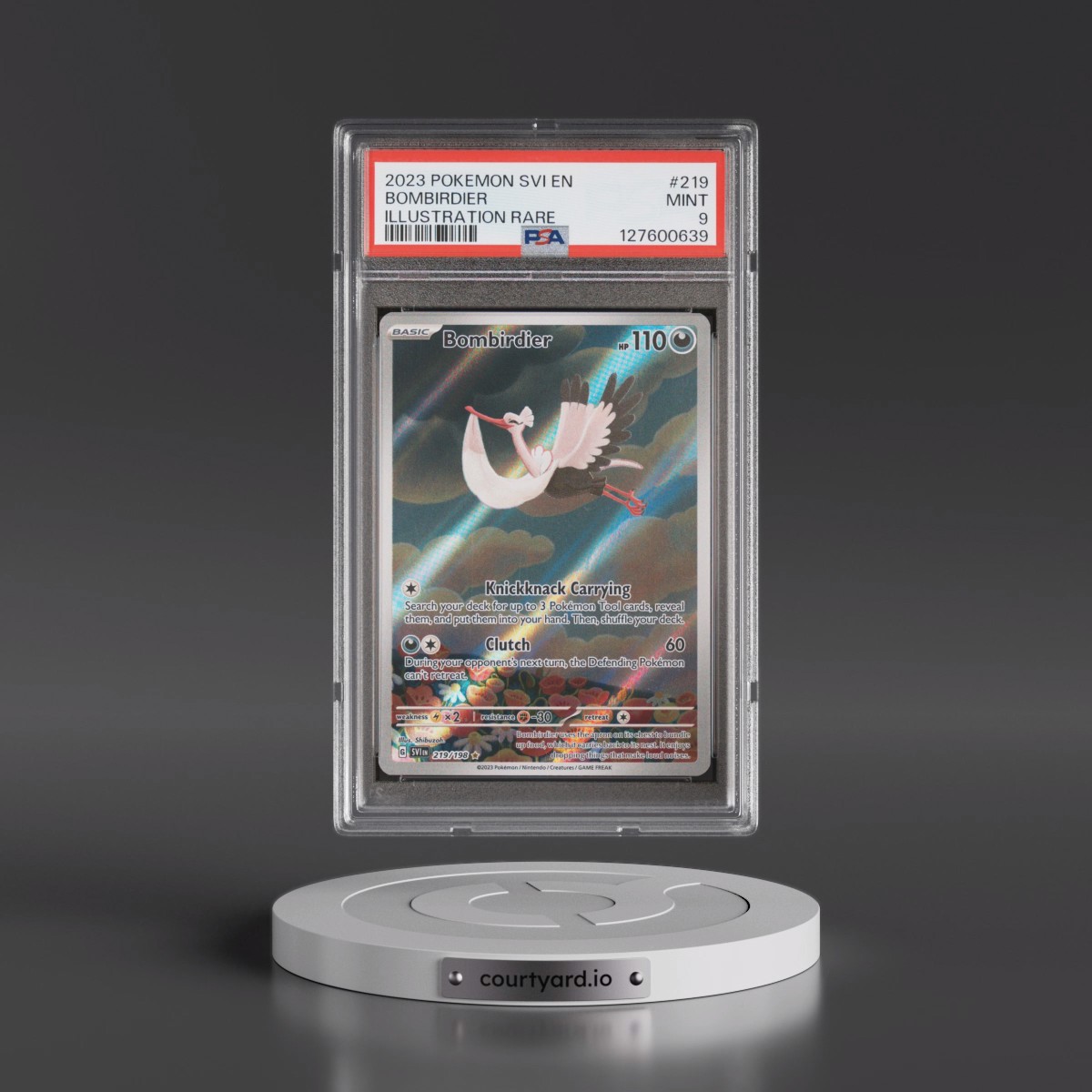 2023 Pokémon Svi EN-Scarlet & Violet #219 Bombirdier - Illustration Rare (PSA 9 MINT)