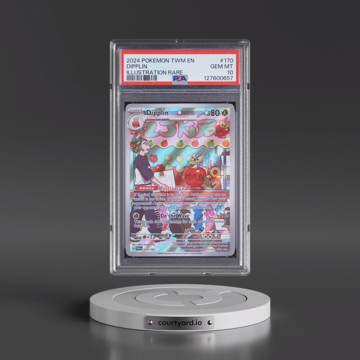 2024 Pokémon Twm EN-Twilight Masquerade #170 Dipplin - Illustration Rare (PSA 10 GEM MINT)