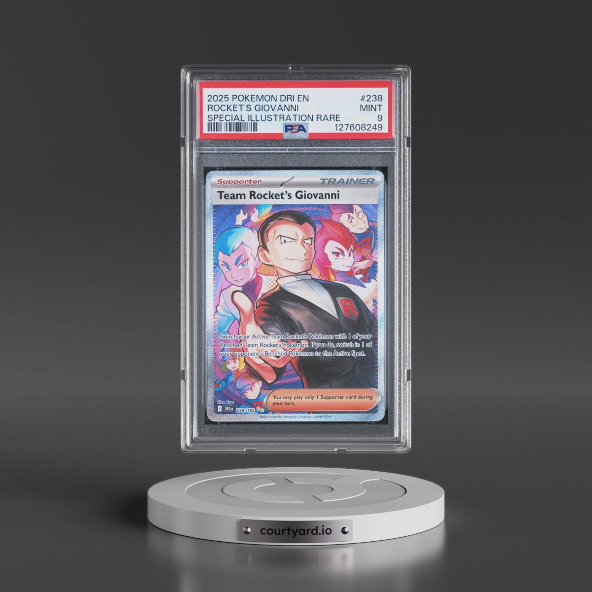2025 Pokémon Dri EN-Destined Rivals #238 Team Rocket's Giovanni - Special Illustration Rare (PSA 9 MINT)