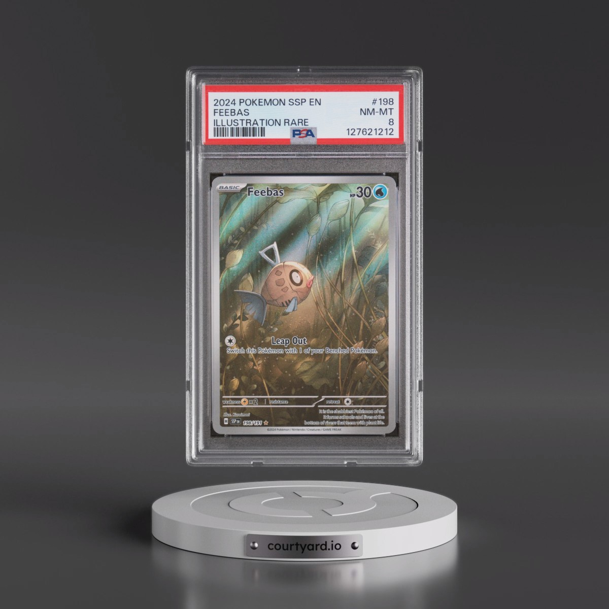 2024 Pokémon Ssp EN-Surging Sparks #198 Feebas - Illustration Rare (PSA 8 NM-MT)