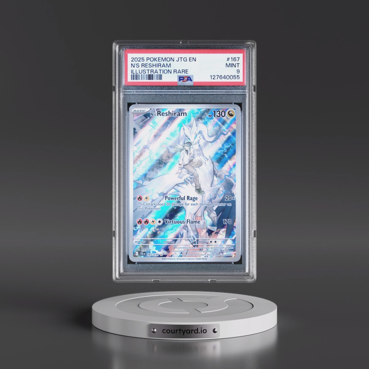 2025 Pokémon Jtg EN-Journey Together #167 N's Reshiram - Illustration Rare (PSA 9 MINT)