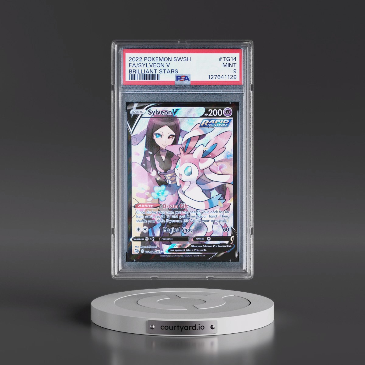 2022 Pokémon Sword & Shield Brilliant Stars #TG14 Sylveon V - Holo Full Art (PSA 9 MINT)