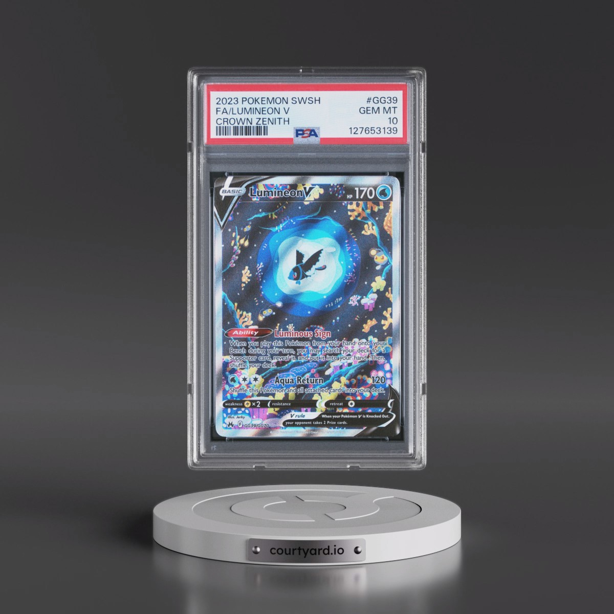 2023 Pokémon Sword and Shield Crown Zenith #GG39 Lumineon V - Holo Full Art (PSA 10 GEM MINT)