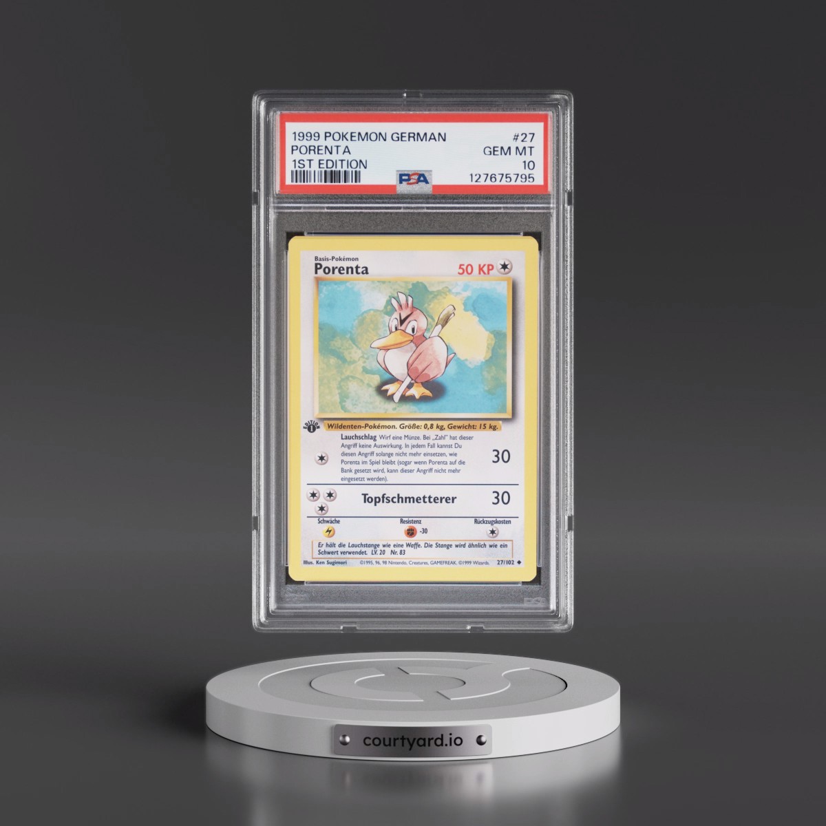 1999 Pokémon #27 Porenta - 1st Edition (PSA 10 GEM MINT)