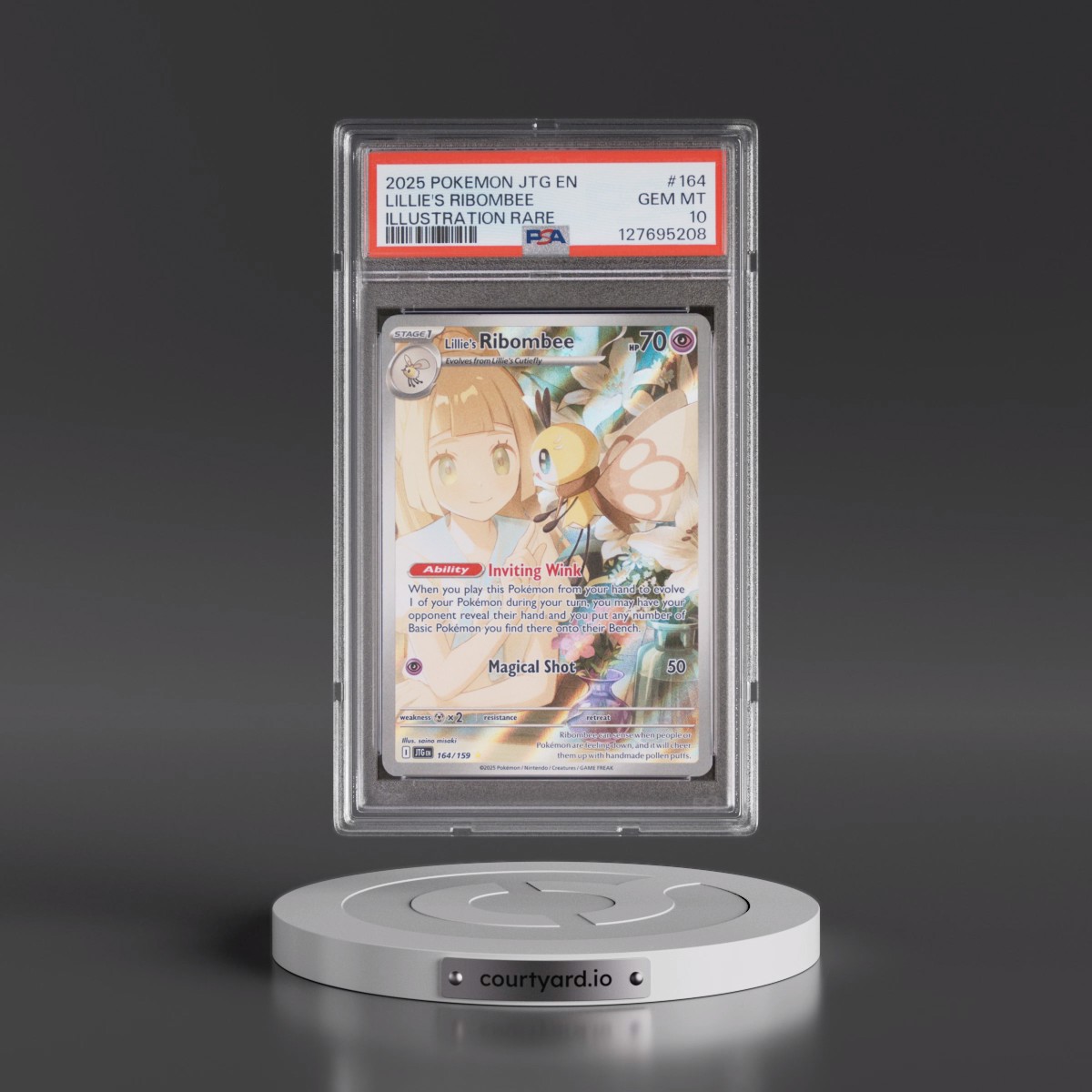2025 Pokémon Jtg EN-Journey Together #164 Lillie's Ribombee - Illustration Rare (PSA 10 GEM MINT)