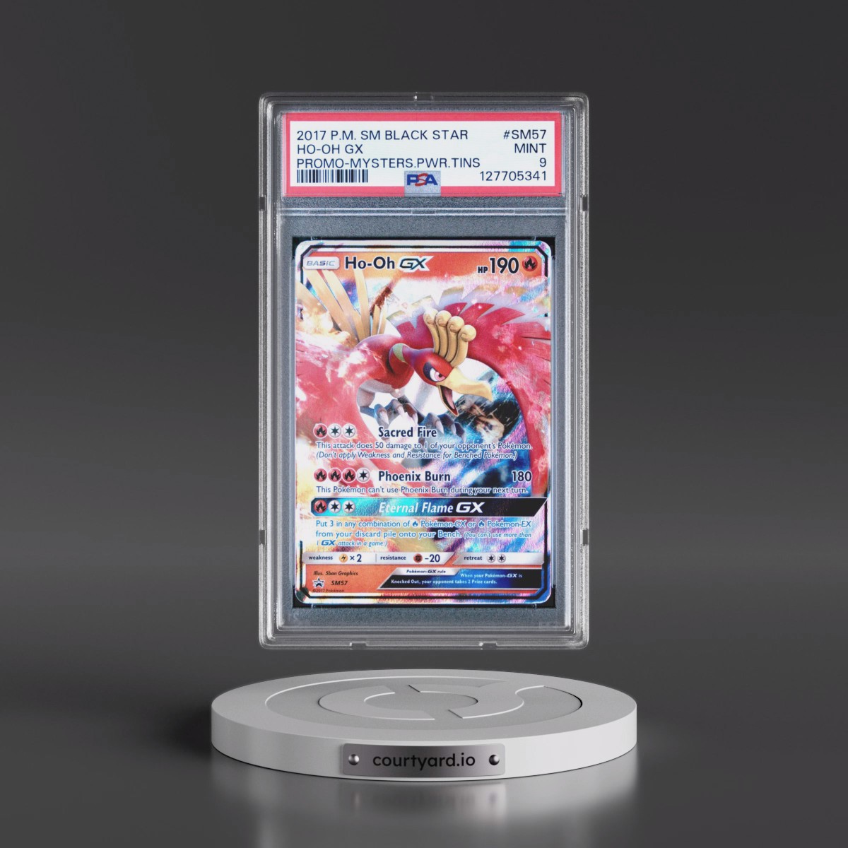 2017 Pokémon SM Black Star Promo #SM57 HO-Oh GX - Holo Mysterious Powers Tins (PSA 9 MINT)