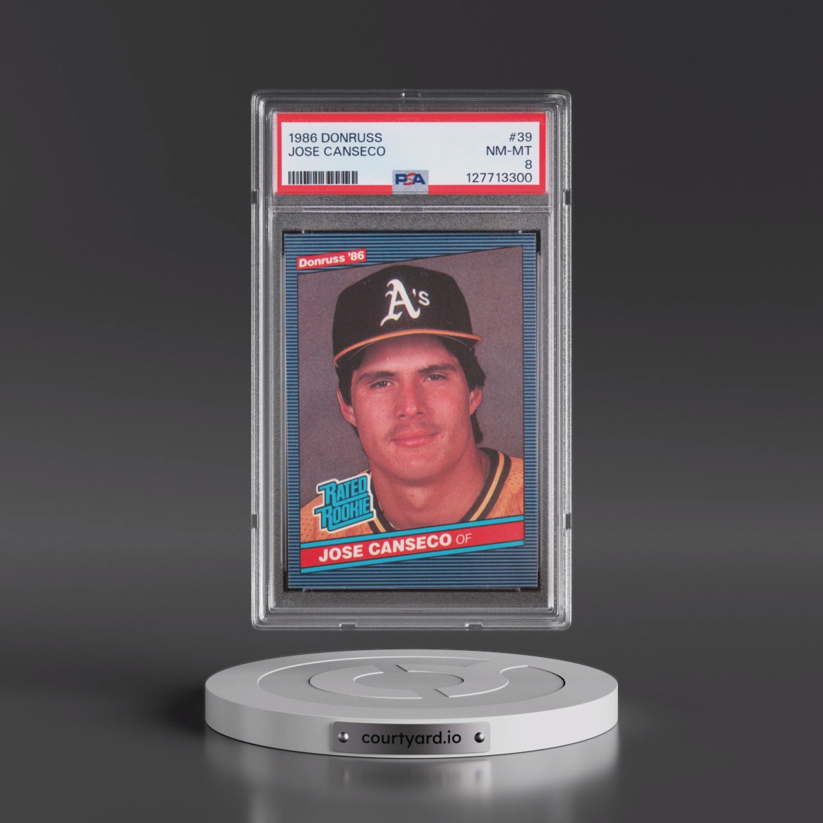 1986 Donruss Jose Canseco #39 PSA 8