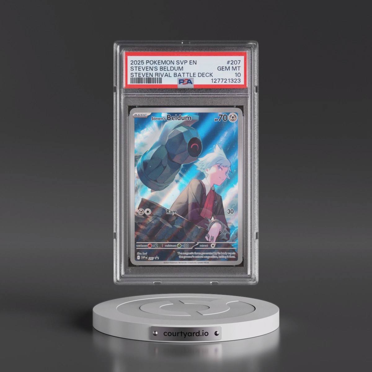2025 Pokémon Svp EN-SV Black Star Promo #207 Steven's Beldum - Steven Rival Battle Deck (PSA 10 GEM MINT)