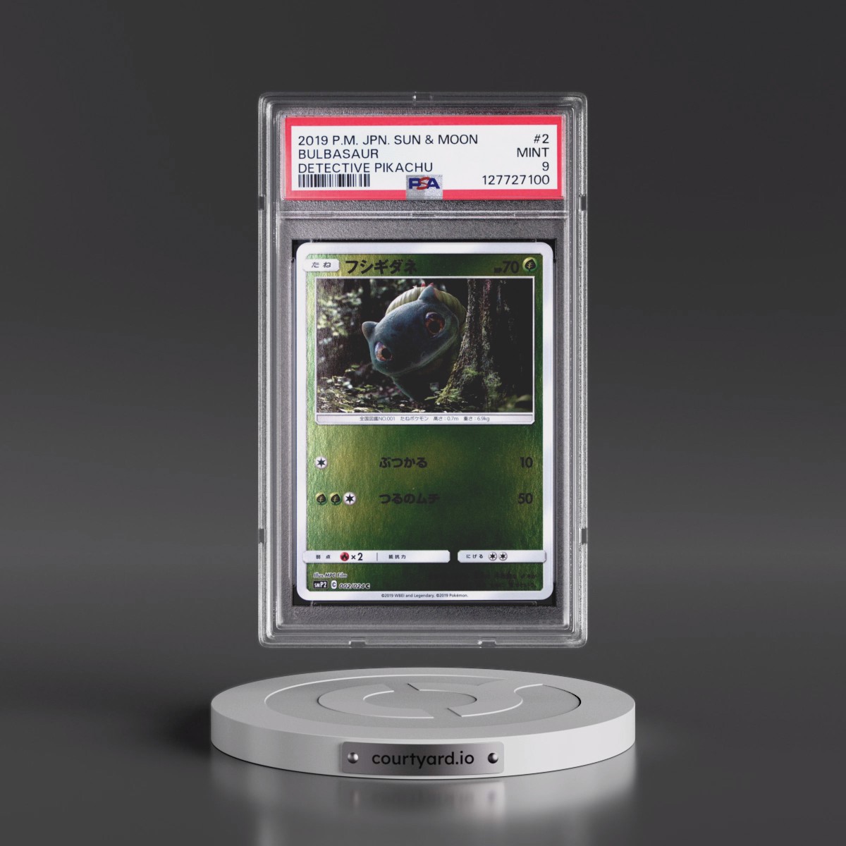 2019 Pokémon Sun & Moon Detective Pikachu #2 Bulbasaur (PSA 9 MINT)