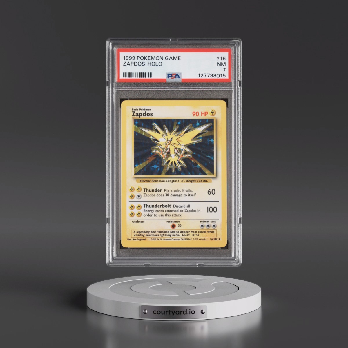 1999 Pokémon Game #16 Zapdos - Holo (PSA 7 NM)