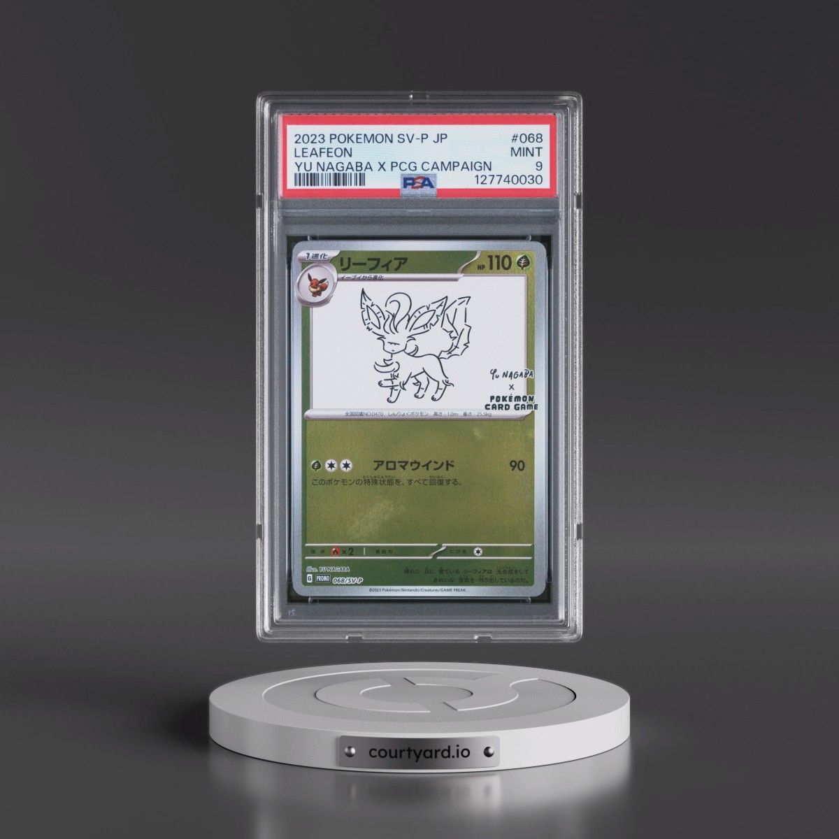 2023 Pokémon SV-P Promo #068 Leafeon - YU Nagaba X Pokemon Card Game Campaign (PSA 9 MINT)