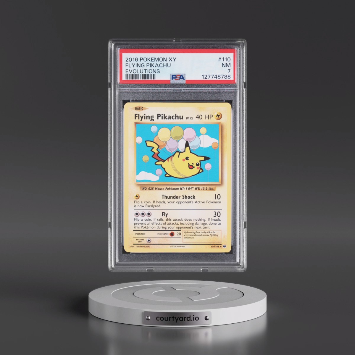 2016 Pokémon XY Evolutions #110 Flying Pikachu (PSA 7 NM)