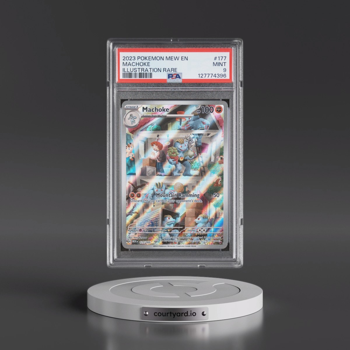 2023 Pokémon Mew EN-151 #177 Machoke - Illustration Rare (PSA 9 MINT)