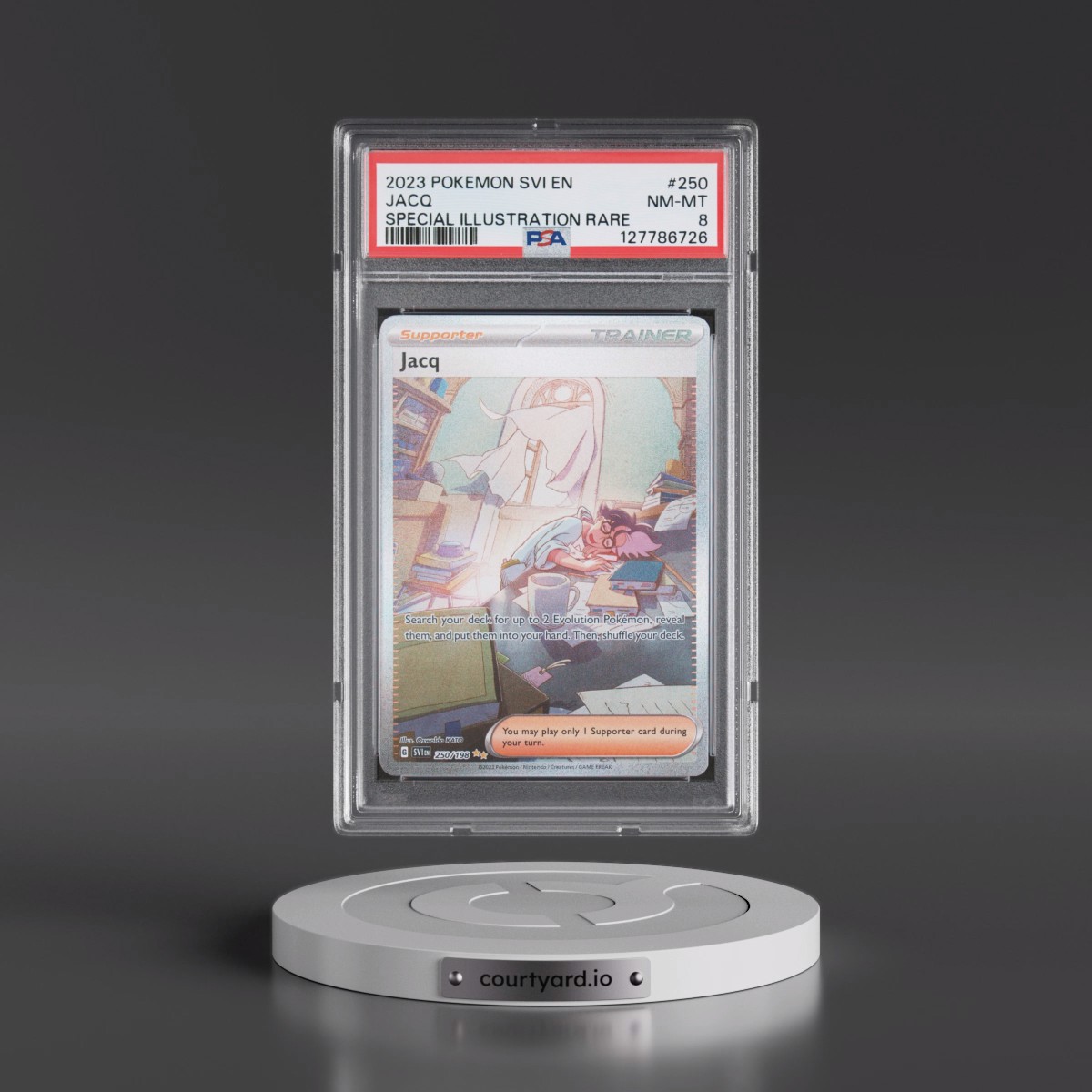 2023 Pokémon Svi EN-Scarlet & Violet #250 Jacq - Special Illustration Rare (PSA 8 NM-MT)