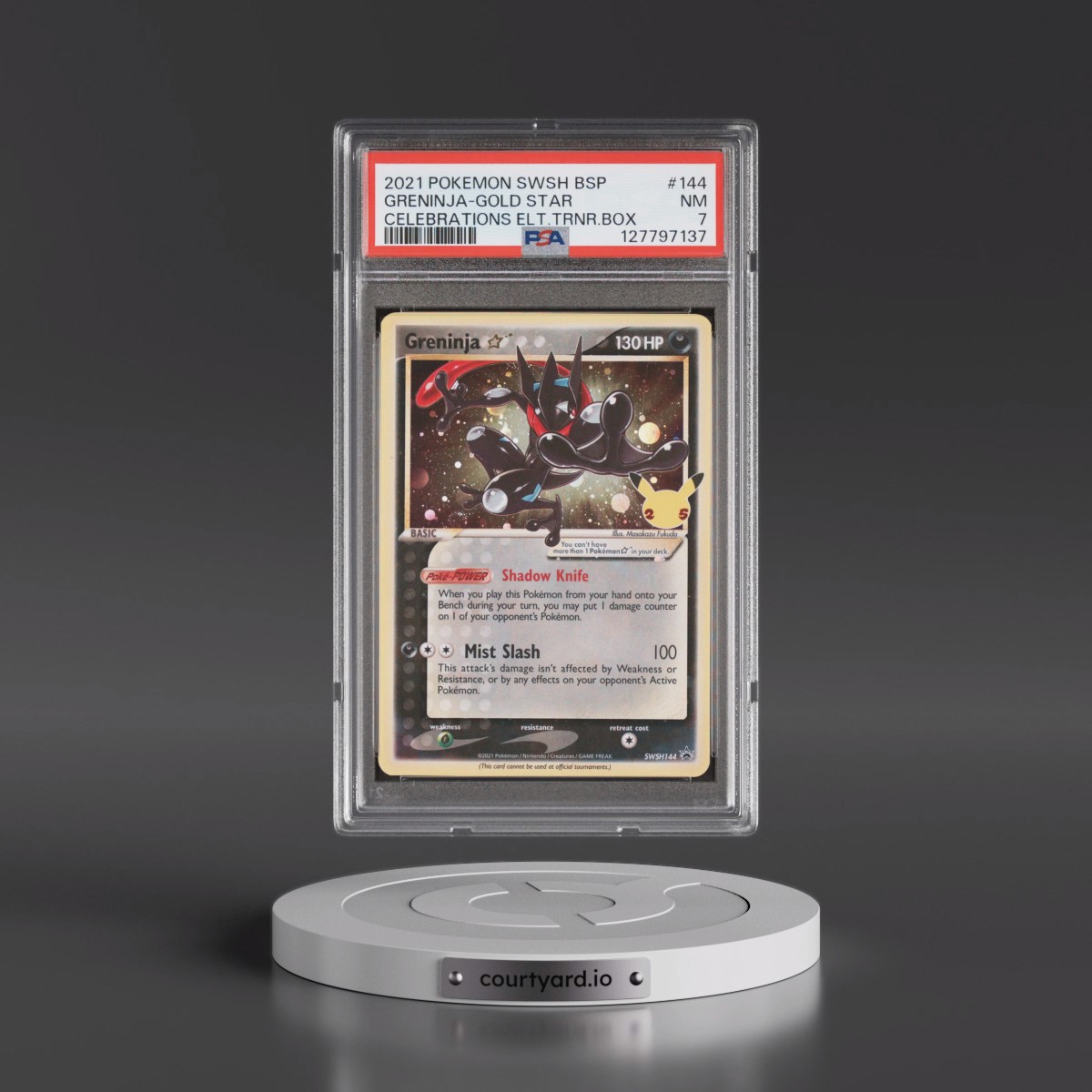 2021 Pokémon Swsh Black Star Promo #144 Greninja-Gold Star - Celebrations Elite Trainer Box (PSA 7 NM)