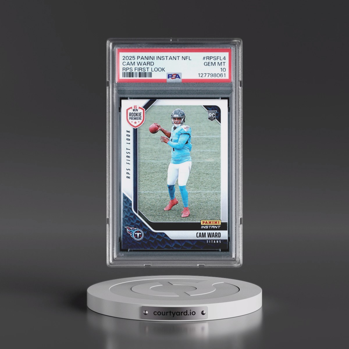 2025 Panini Instant NFL Rps First Look #RPSFL4 Cam Ward (PSA 10 GEM MINT)