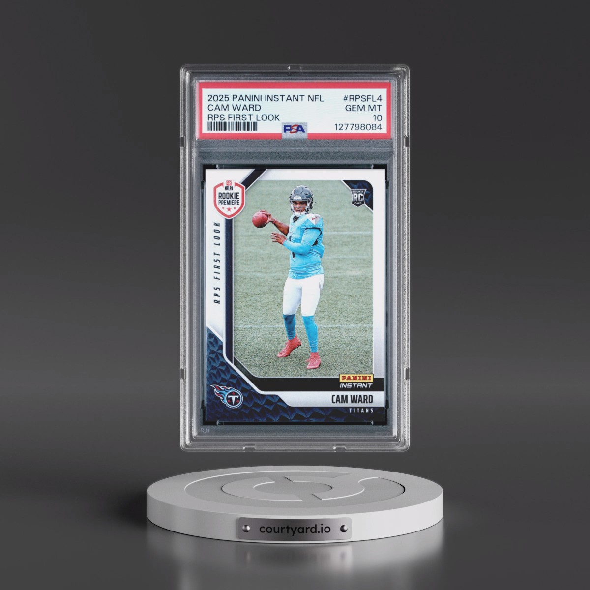 2025 Panini Instant NFL Rps First Look #RPSFL4 Cam Ward (PSA 10 GEM MINT)