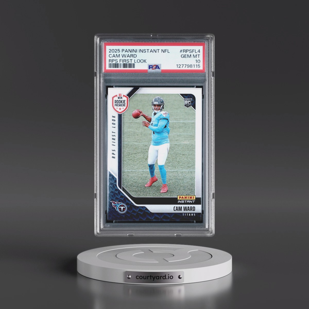 2025 Panini Instant NFL Rps First Look #RPSFL4 Cam Ward (PSA 10 GEM MINT)