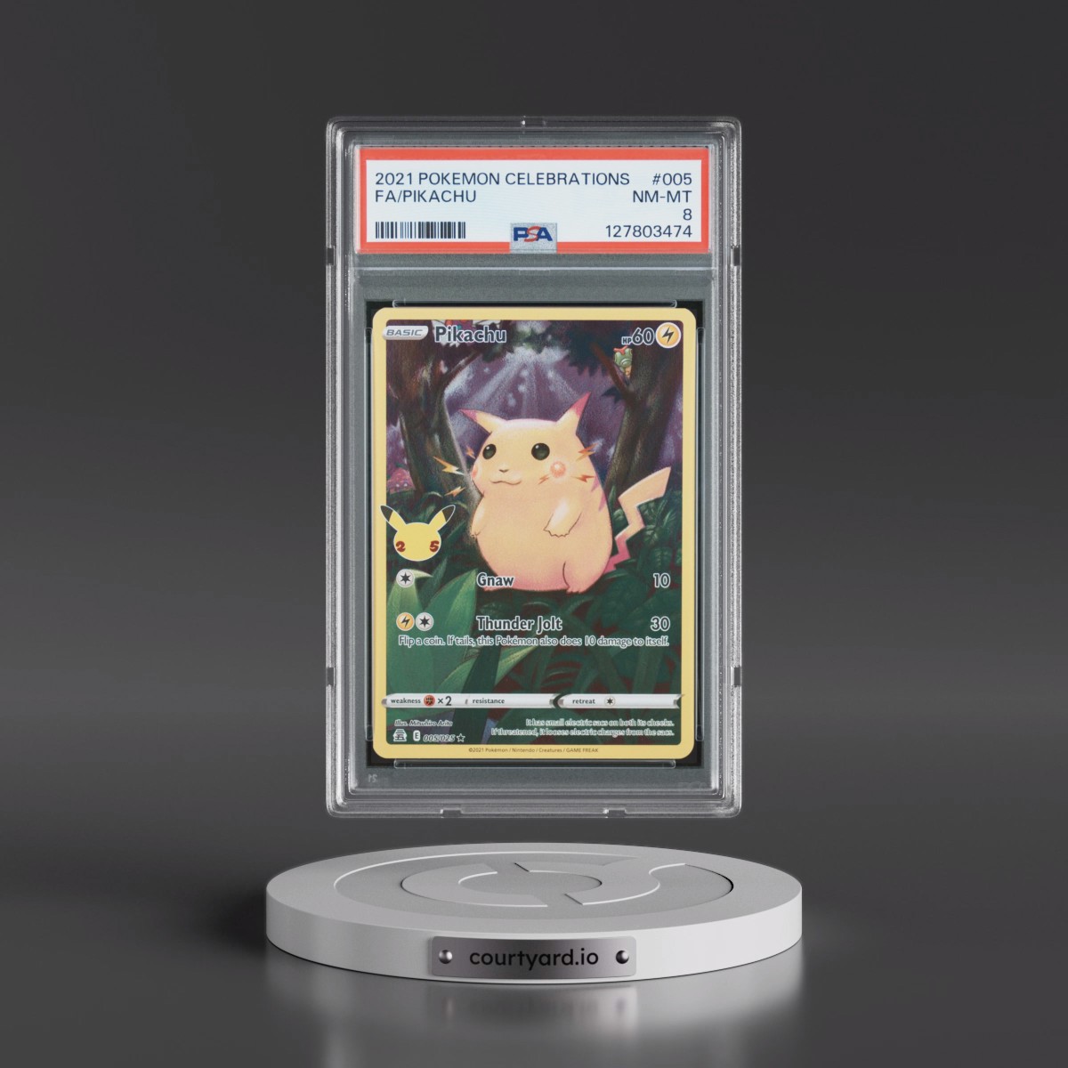 2021 Pokémon Celebrations #005 Pikachu - Full Art (PSA 8 NM-MT)