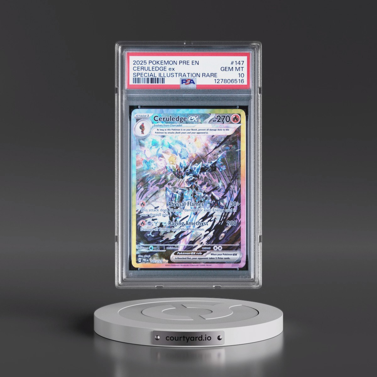 2025 Pokémon Pre EN-Prismatic Evolutions #147 Ceruledge EX - Holo Special Illustration Rare (PSA 10 GEM MINT)