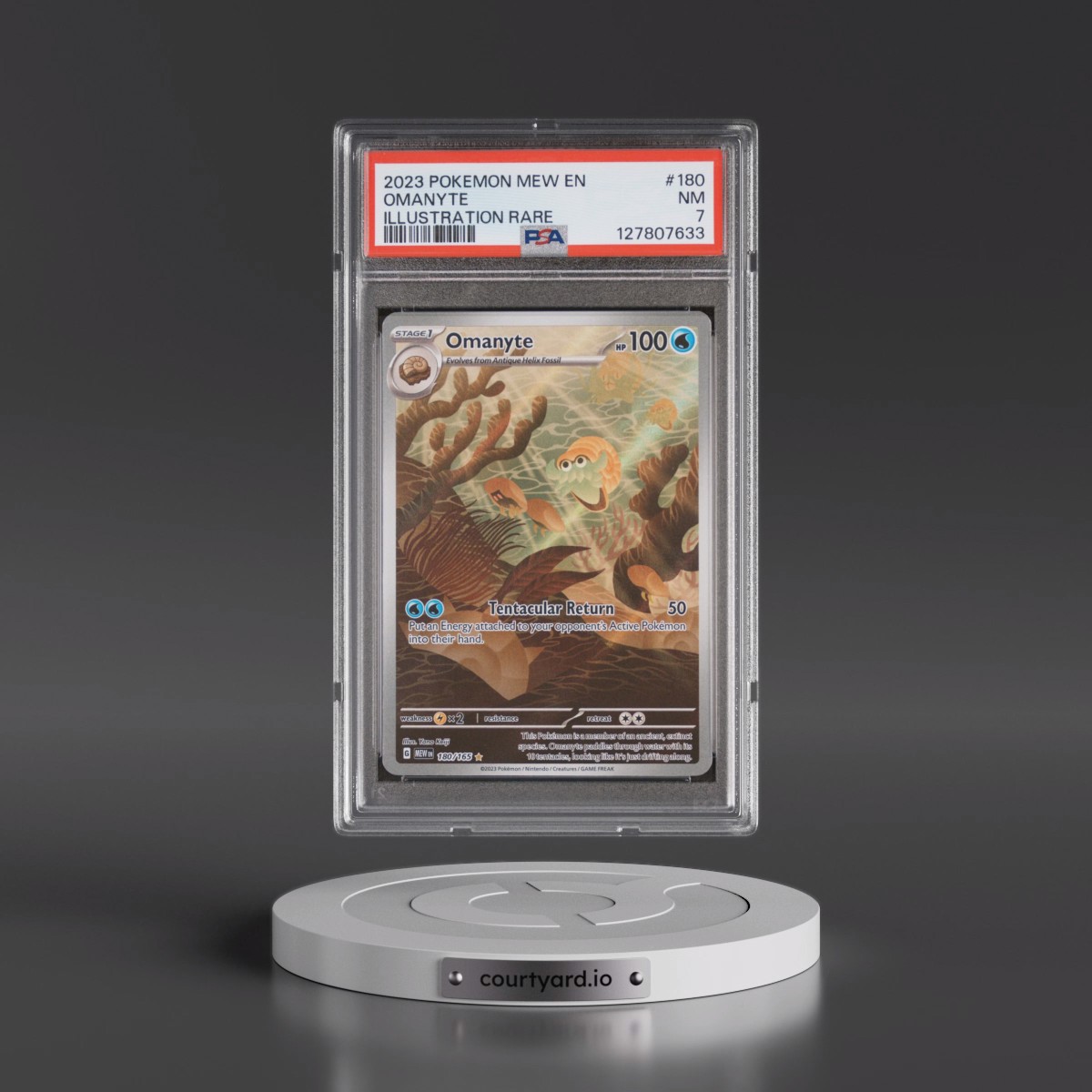 2023 Pokémon Mew EN-151 #180 Omanyte - Illustration Rare (PSA 7 NM)