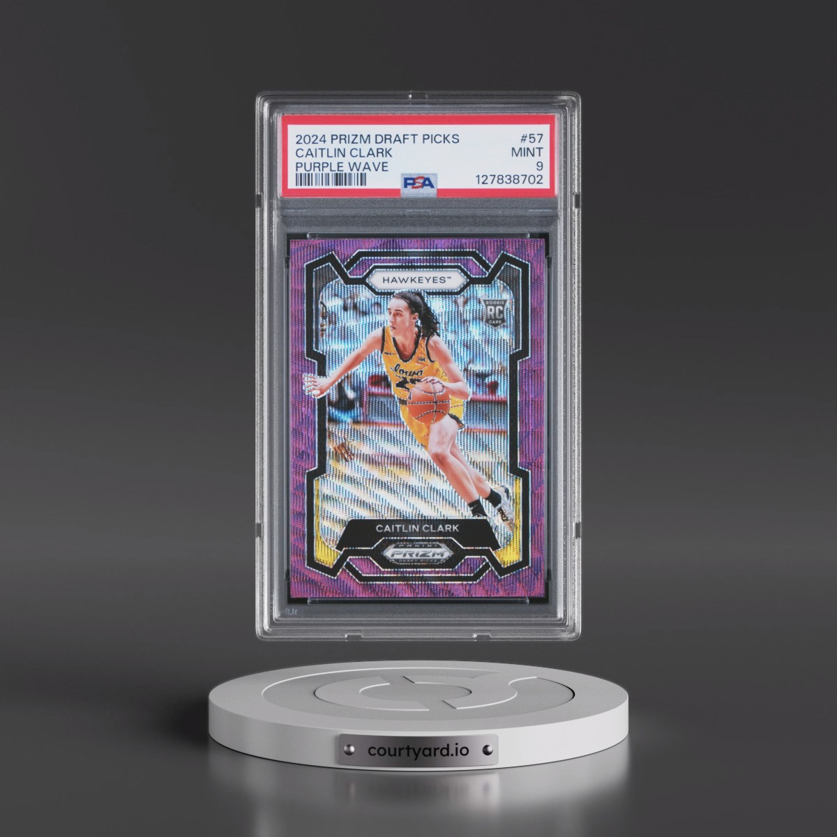 2024 Panini Prizm Draft Picks Caitlin Clark - Purple Wave #57 PSA 9