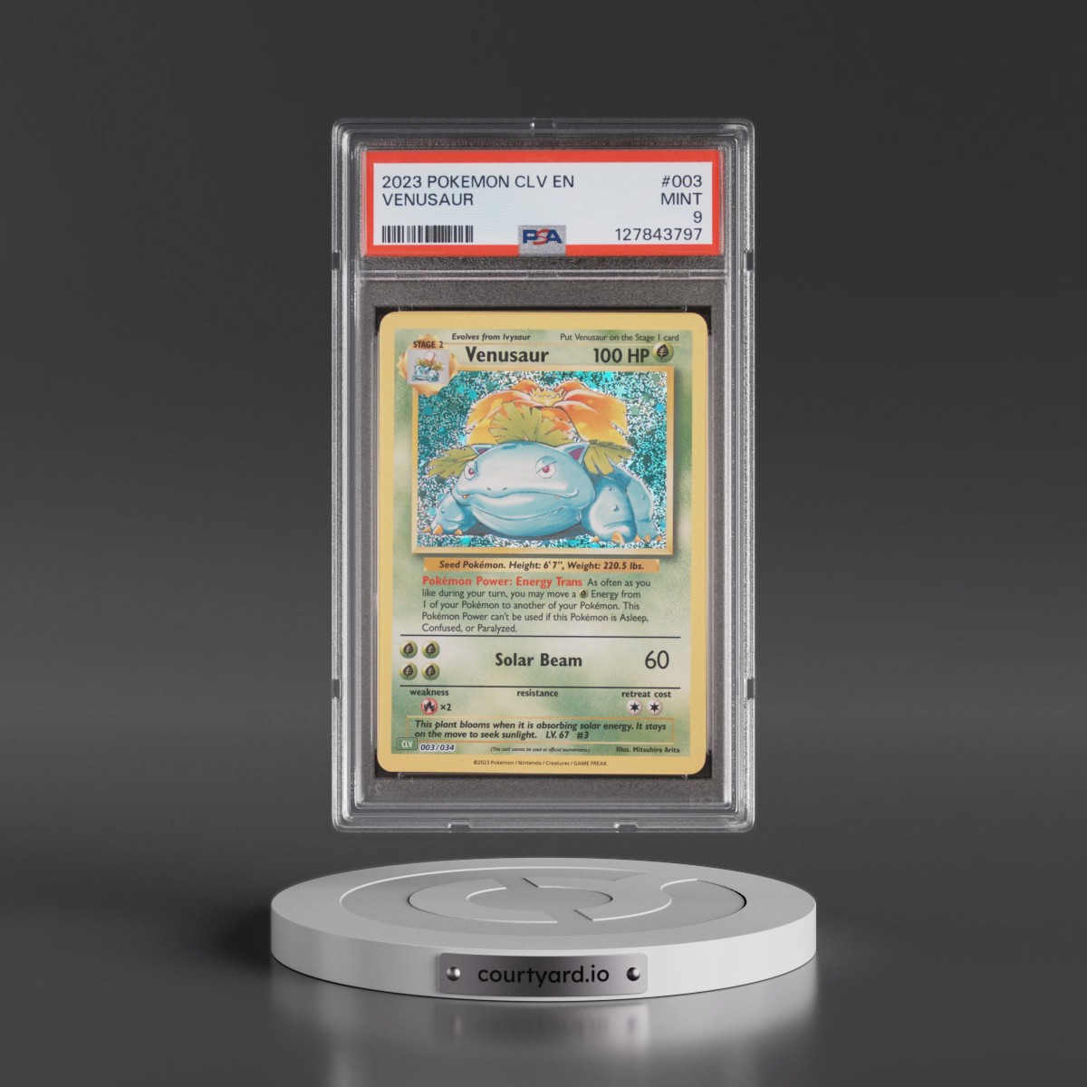 2023 Pokémon CLV-Trading Card Game Classic Venusaur & Lugia EX Deck #003 Venusaur (PSA 9 MINT)