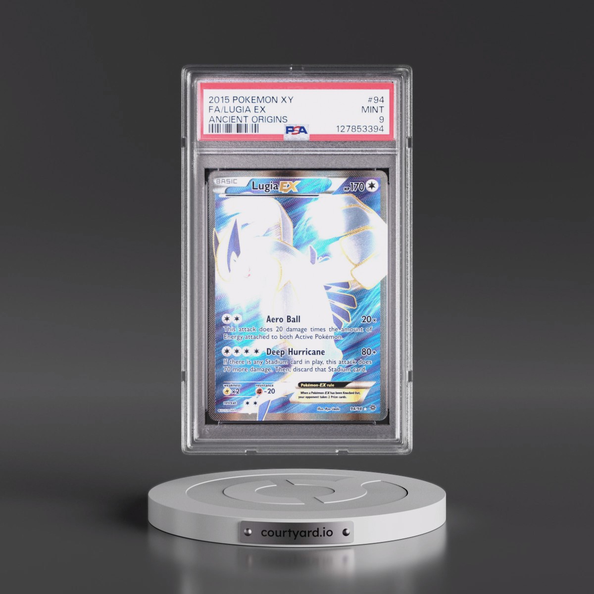 2015 Pokémon XY Ancient Origins #94 Lugia EX - Holo Full Art (PSA 9 MINT)