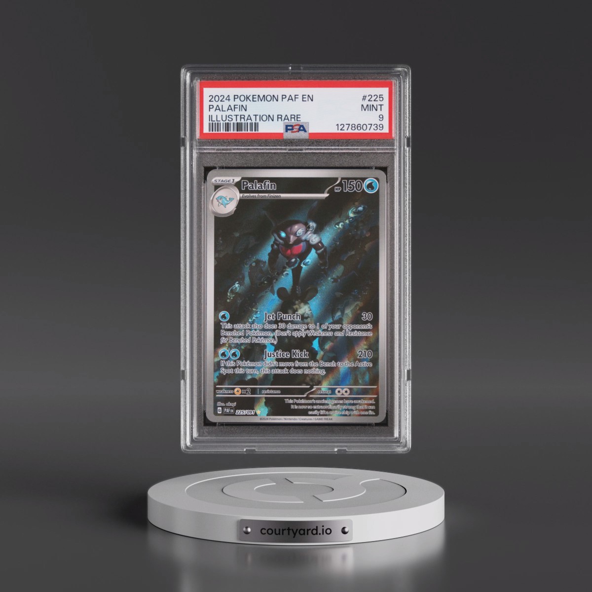 2024 Pokémon Paf EN-Paldean Fates #225 Palafin - Illustration Rare (PSA 9 MINT)