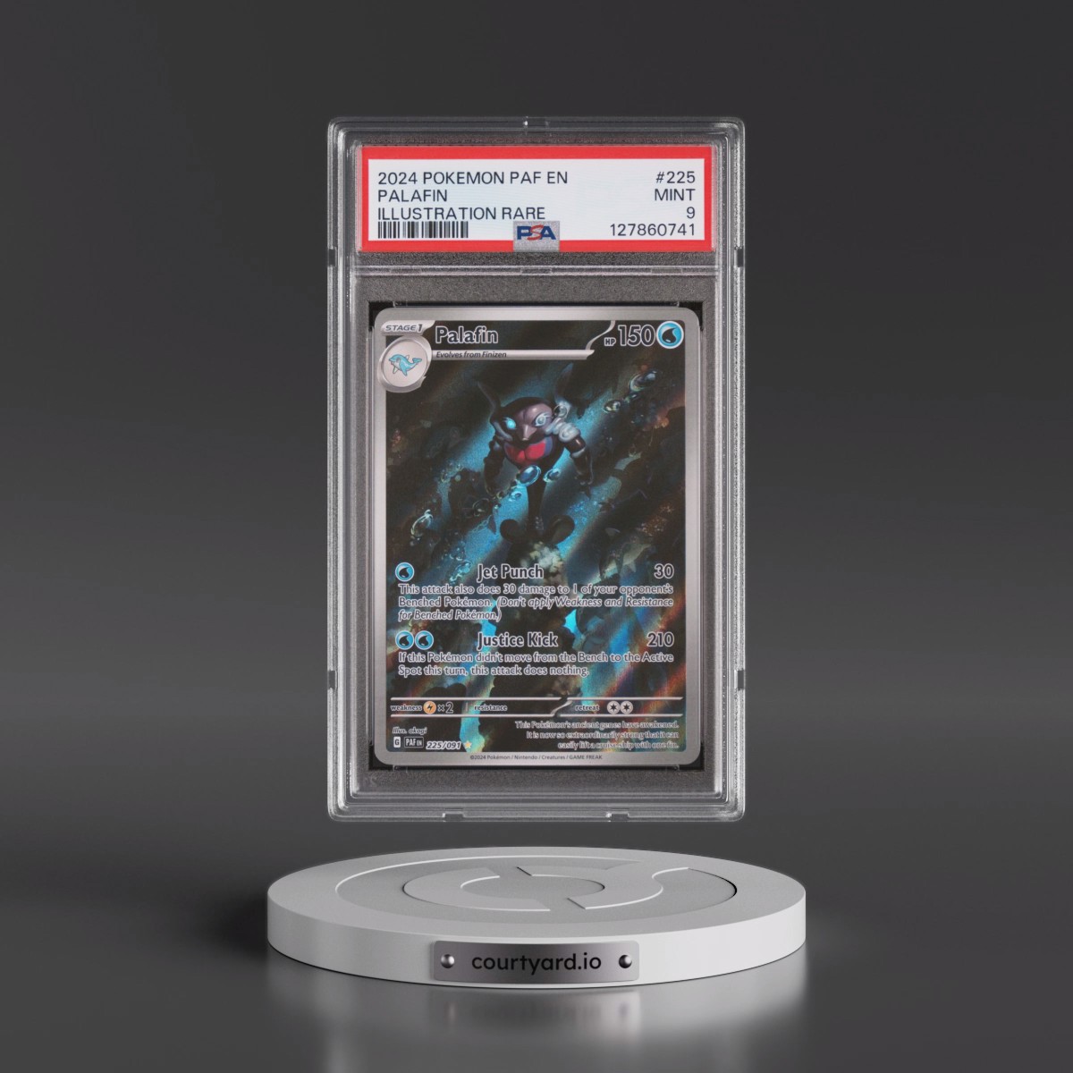 2024 Pokémon Paf EN-Paldean Fates #225 Palafin - Illustration Rare (PSA 9 MINT)