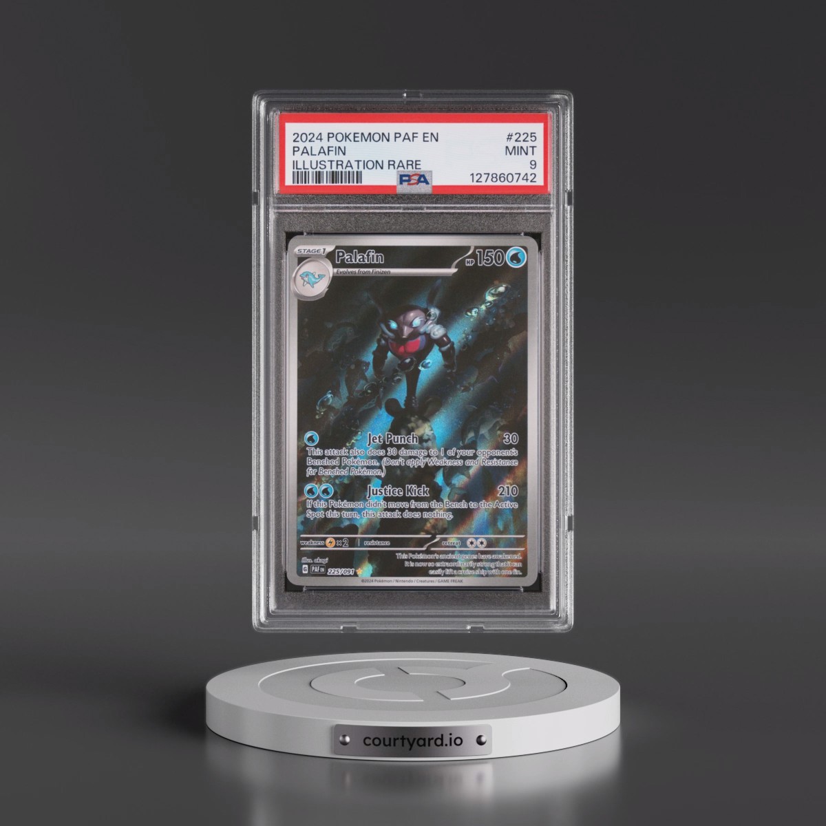 2024 Pokémon Paf EN-Paldean Fates #225 Palafin - Illustration Rare (PSA 9 MINT)