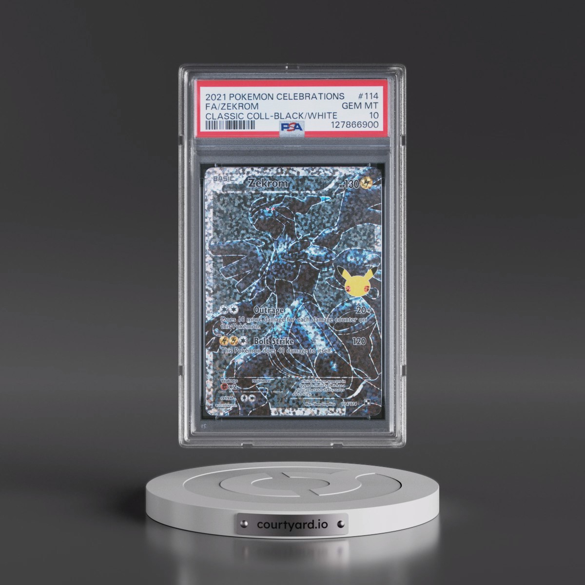 2021 Pokémon Celebrations Classic Collection #114 Zekrom - Full Art (PSA 10 GEM MINT)