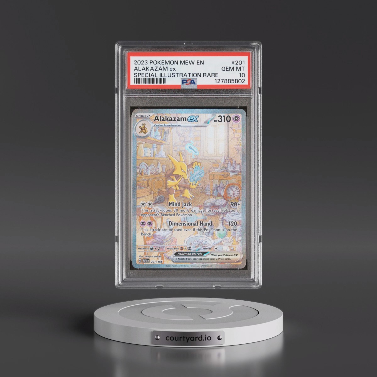 2023 Pokémon Mew EN-151 #201 Alakazam EX - Holo Special Illustration Rare (PSA 10 GEM MINT)