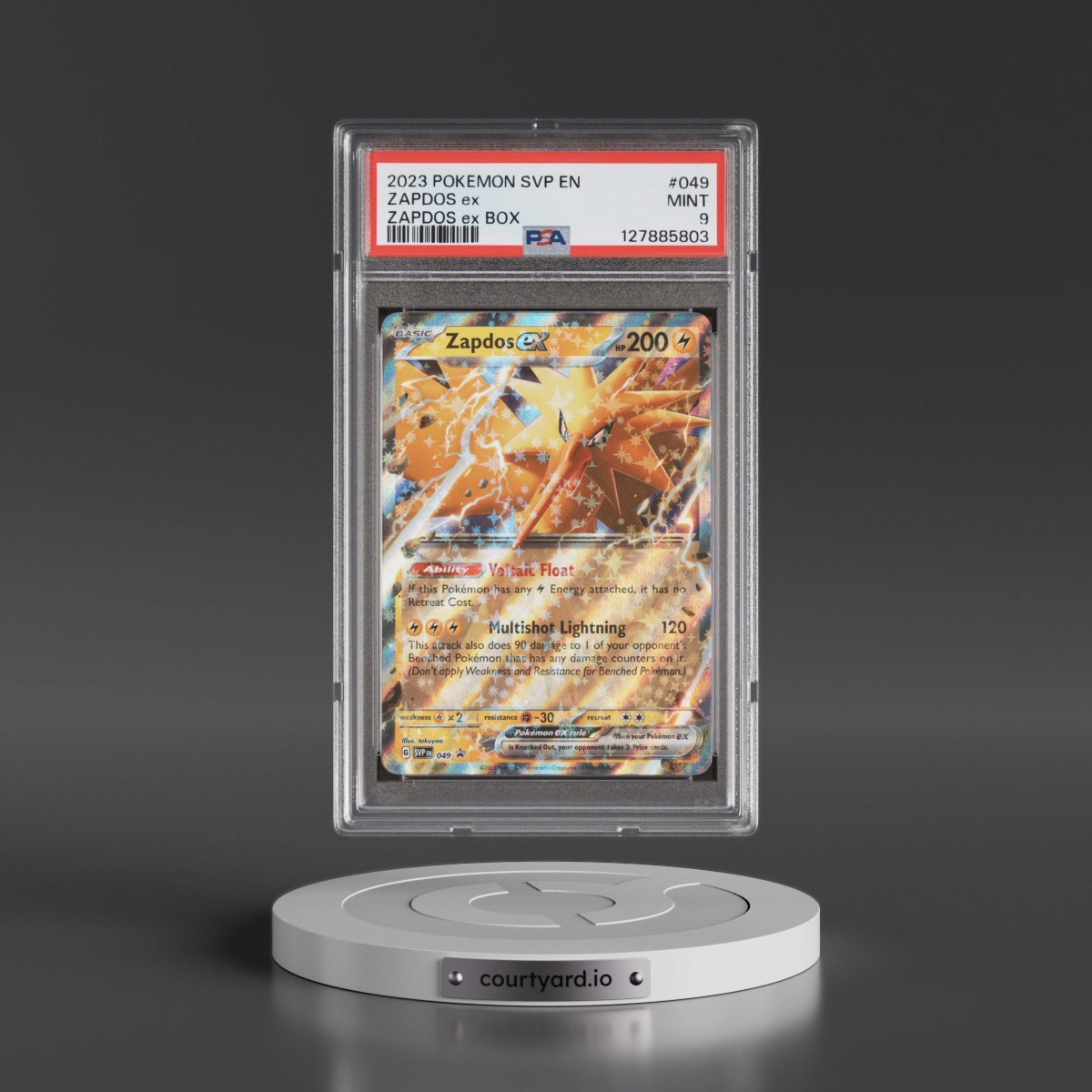 2023 Pokémon Svp EN-SV Black Star Promo #049 Zapdos EX - Holo Zapdos EX Box (PSA 9 MINT)
