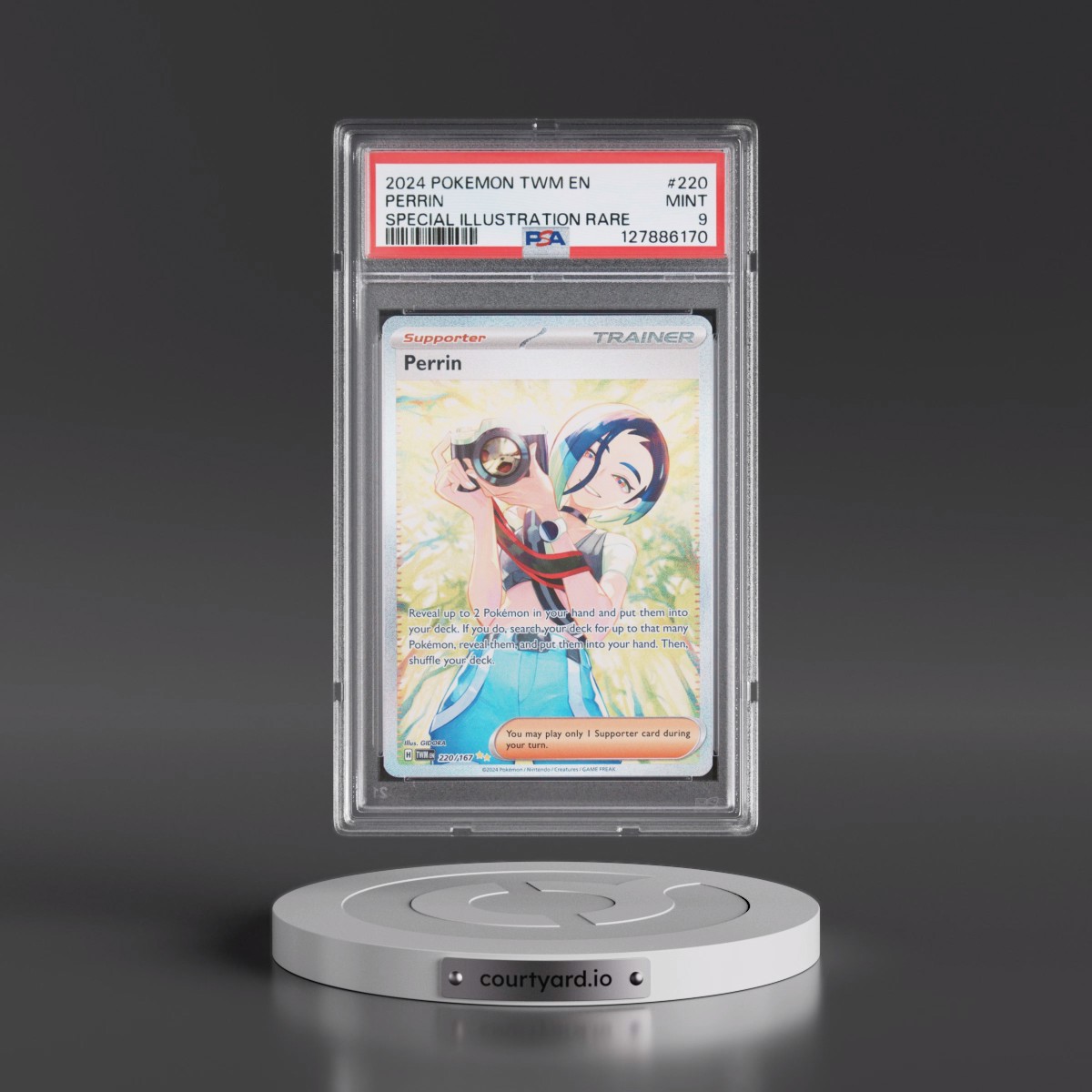 2024 Pokémon Twm EN-Twilight Masquerade #220 Perrin - Special Illustration Rare (PSA 9 MINT)