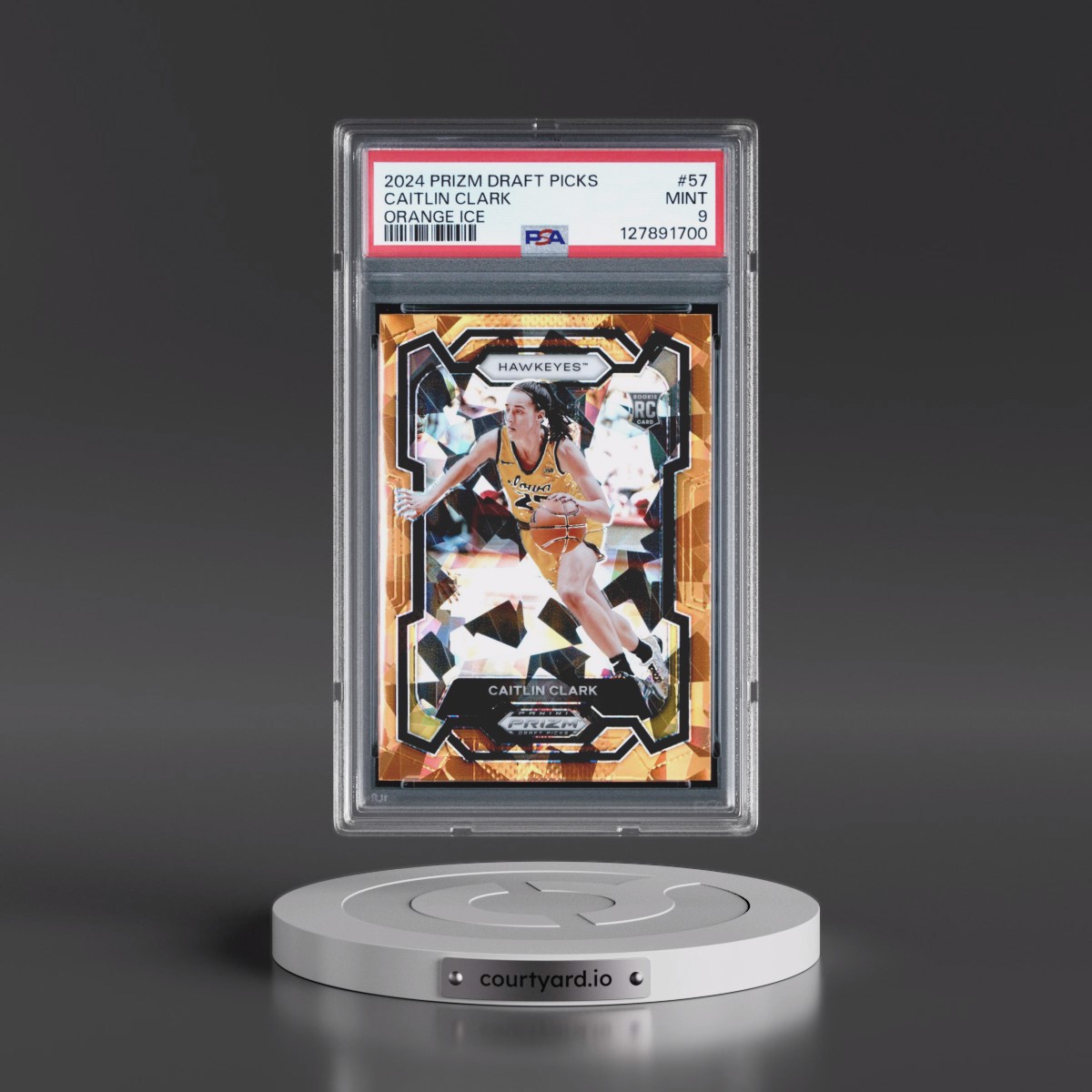 2024 Panini Prizm Draft Picks #57 Caitlin Clark - Orange Ice (PSA 9 MINT)