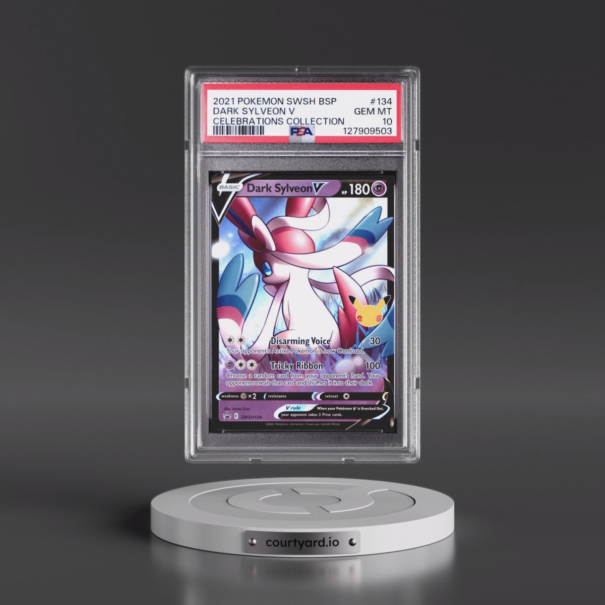 2021 Pokémon Swsh Black Star Promo #134 Dark Sylveon V - Holo Celebrations Collection (PSA 10 GEM MINT)