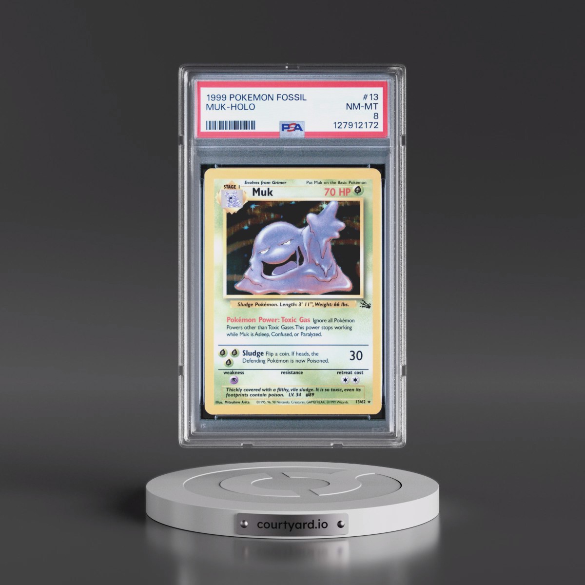 1999 Pokémon Fossil #13 Muk - Holo (PSA 8 NM-MT)