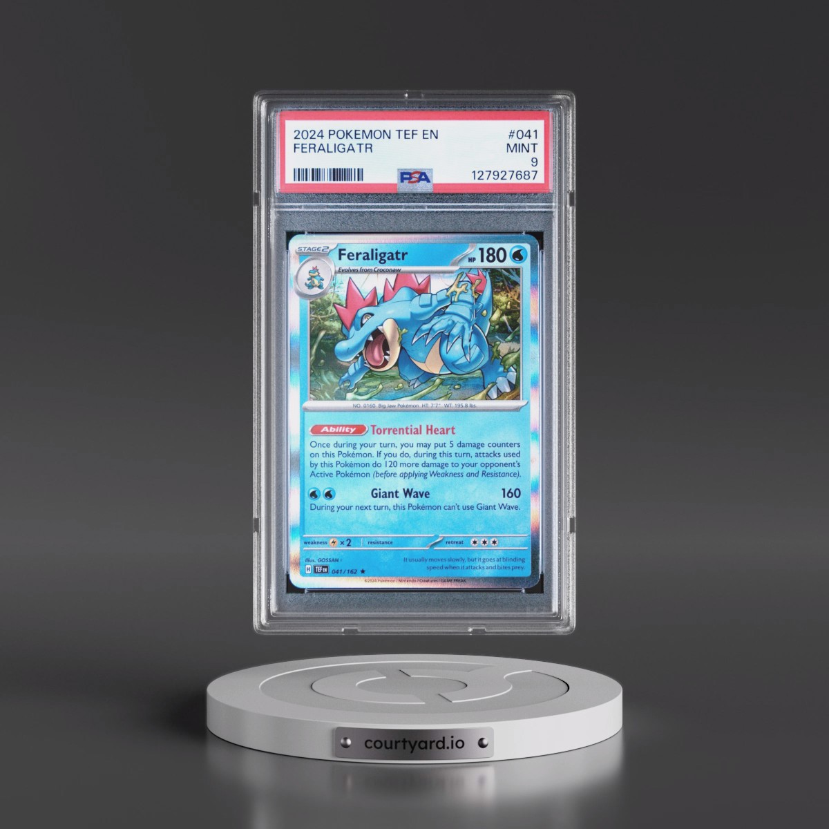 2024 Pokémon Tef EN-Temporal Forces #041 Feraligatr (PSA 9 MINT)