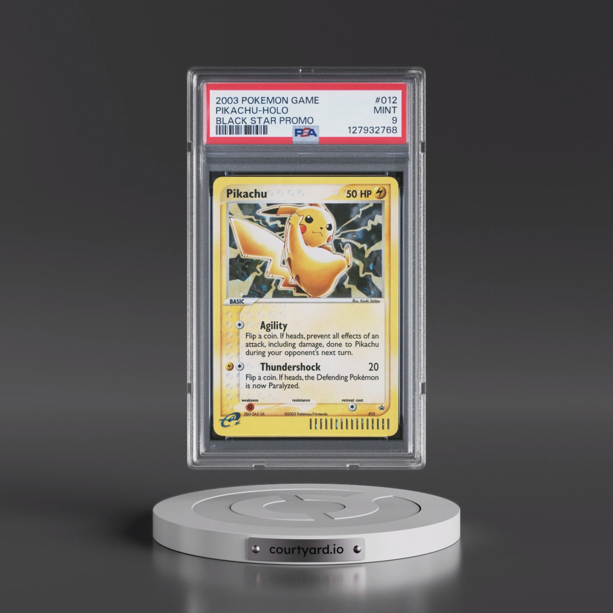 2003 Pokémon Black Star Promo #012 Pikachu - Holo (PSA 9 MINT)
