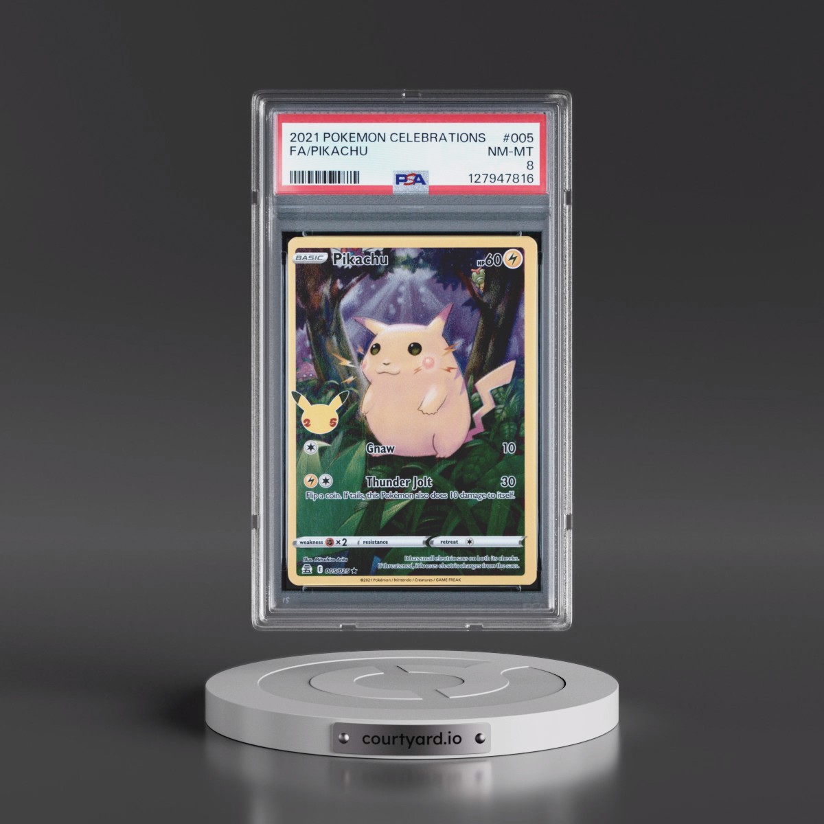 2021 Pokémon Celebrations #005 Pikachu - Full Art (PSA 8 NM-MT)