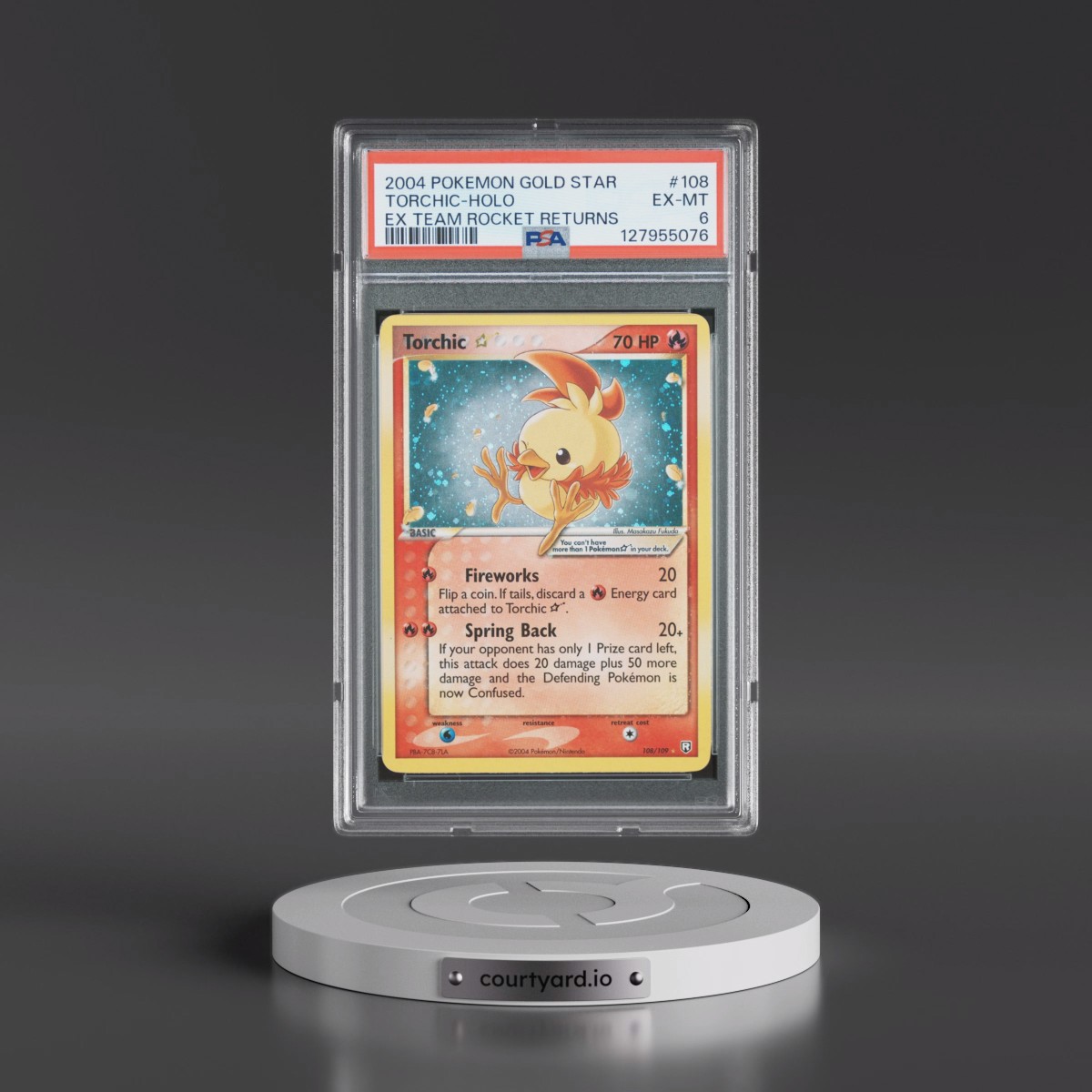2004 Pokémon EX Team Rocket Returns #108 Torchic - Holo Gold Star (PSA 6 EX-MT)