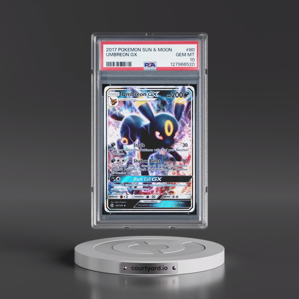 2017 Pokémon Sun & Moon #80 Umbreon GX - Holo (PSA 10 GEM MINT)