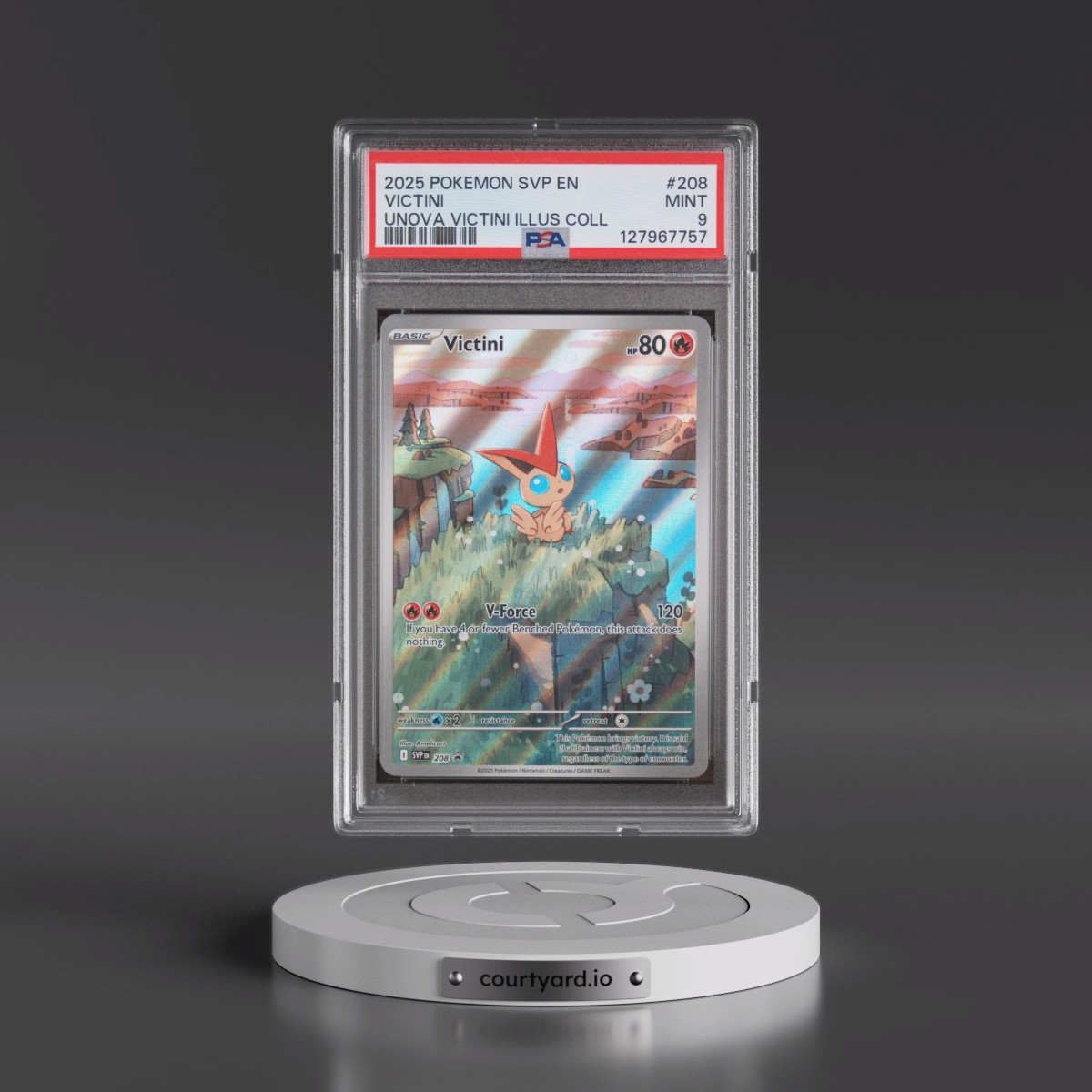 2025 Pokémon Svp EN-SV Black Star Promo #208 Victini - Unova Victini Illustration Collection (PSA 9 MINT)