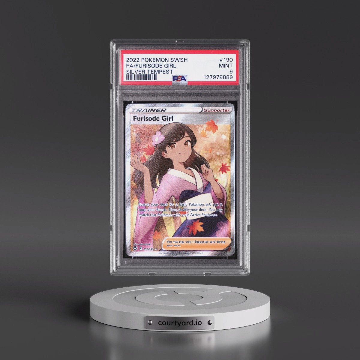 2022 Pokémon Sword & Shield Silver Tempest #190 Furisode Girl - Full Art (PSA 9 MINT)