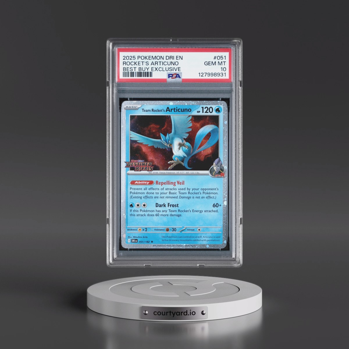 2025 Pokémon Dri EN-Destined Rivals #051 Team Rocket's Articuno - Best Buy Exclusive (PSA 10 GEM MINT)
